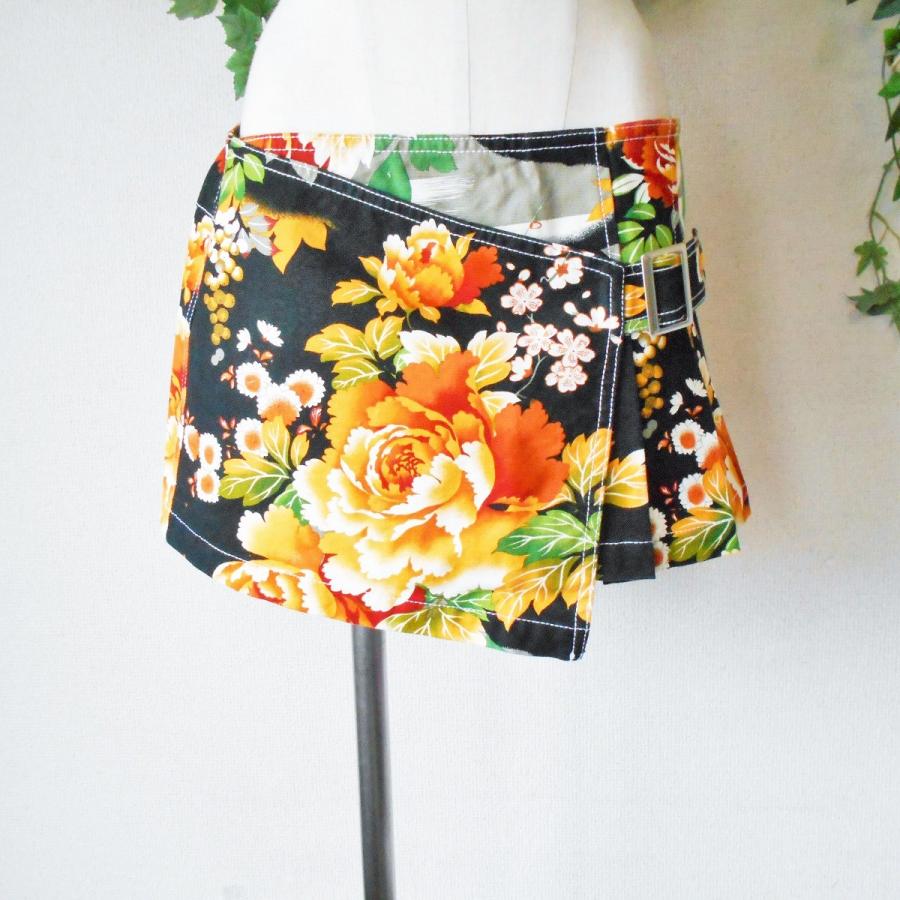 未使用 グラムディ GLAMDY 和柄 花柄 巻き スカート 風 エプロン タブリエ 1