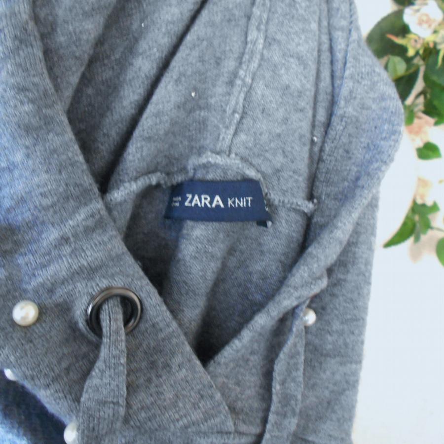 ZARA 美品 ザラ ニット KNIT パール ビジュー の 可愛い フード ZARA 美品 ザラ ニット KNIT パール ビジュー の 可愛い フード