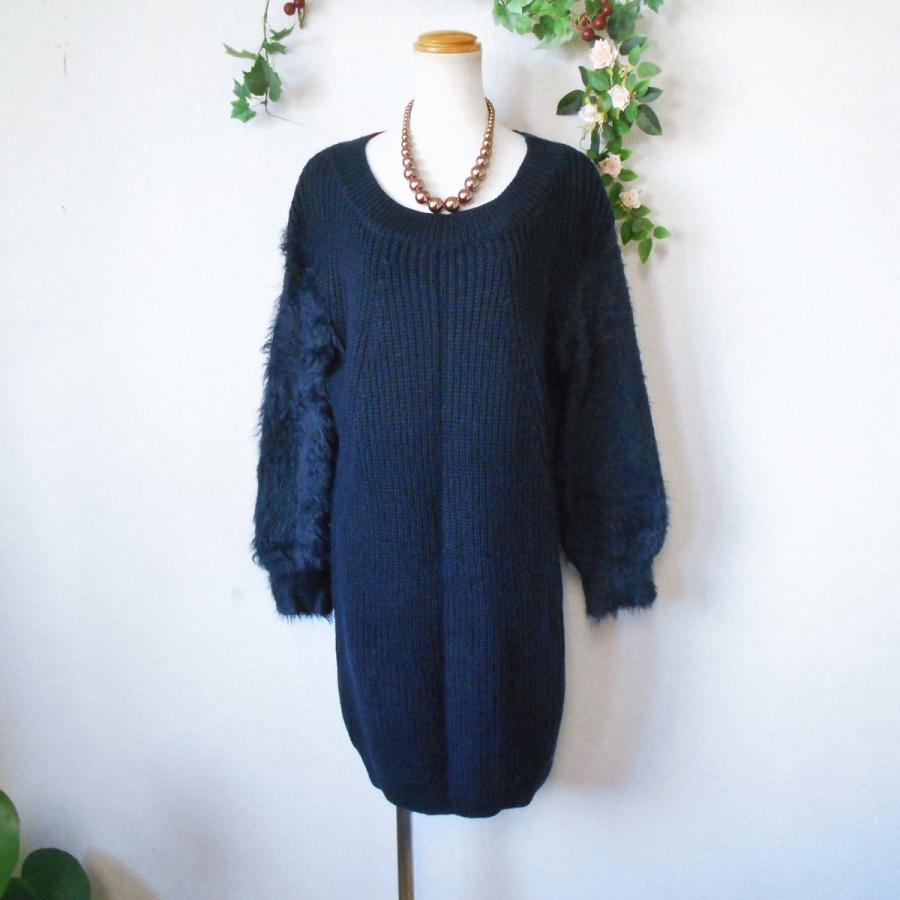 グローバルワーク Global Work 冬 向き お袖 切替 ニット ワンピース 紺 M 02 リサイクルマーケットママポケット 通販 Yahoo ショッピング