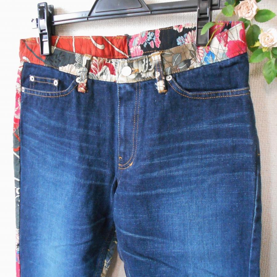 男女兼用 グラムディ GLAMDY ツギハギ 和柄 × デニム 切替