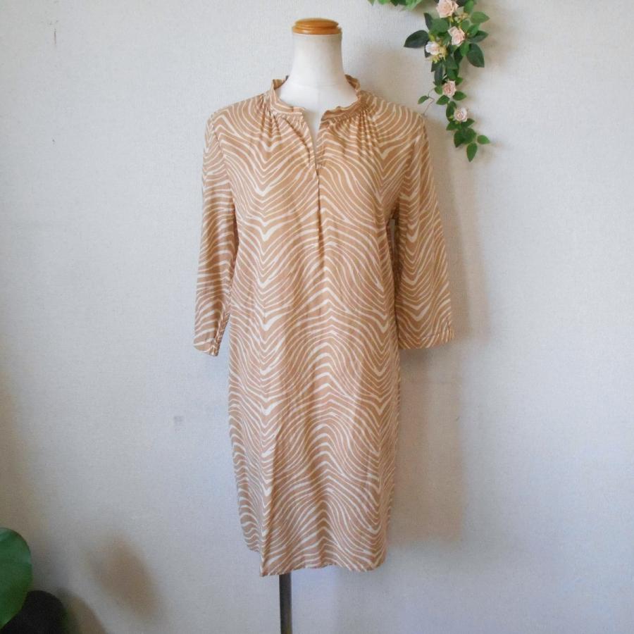 アーペーセー A.P.C. 春夏 向き スタンドカラー 7分袖 ワンピース S  