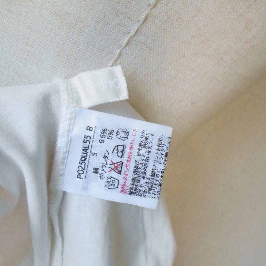 インゲボルグ INGEBORG ラインストーン 付き リボン プリント 半袖 カットソー Tシャツ 日本製 S｜mamapocket4976｜08