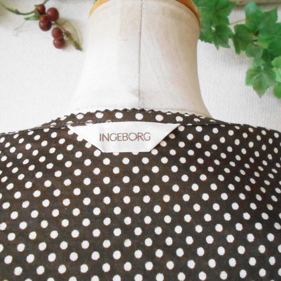 INGEBORG 美品 インゲボルグ お花 モチーフ の 可愛い 水玉 柄