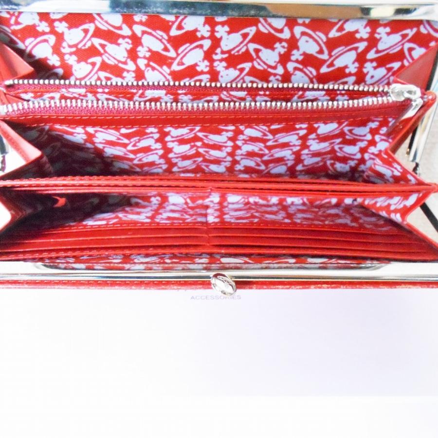 Vivienne Westwood ブラック がま口長財布 赤内側 ファスナー付 Vivienne Westwood（ヴィヴィアンウエストウッド） 箱あり