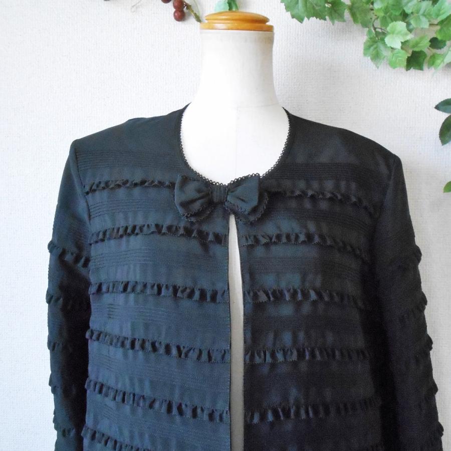 カネコイサオ ブルゾン レース リボン 黒 ピンタック コレクション