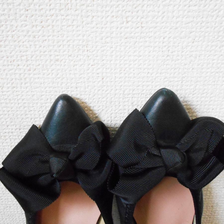 未使用 片足100g DIANA パンプス 23センチ リボン レザー ダイアナ ダイアナ】バレエコアムード漂う♥ プチリボンが可愛い「Petit
