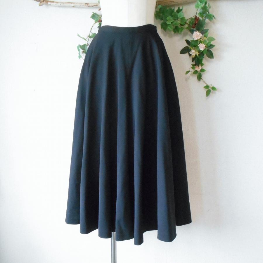 インゲボルグ INGEBORG 秋冬 向き ロング 丈 フレア スカート 黒  