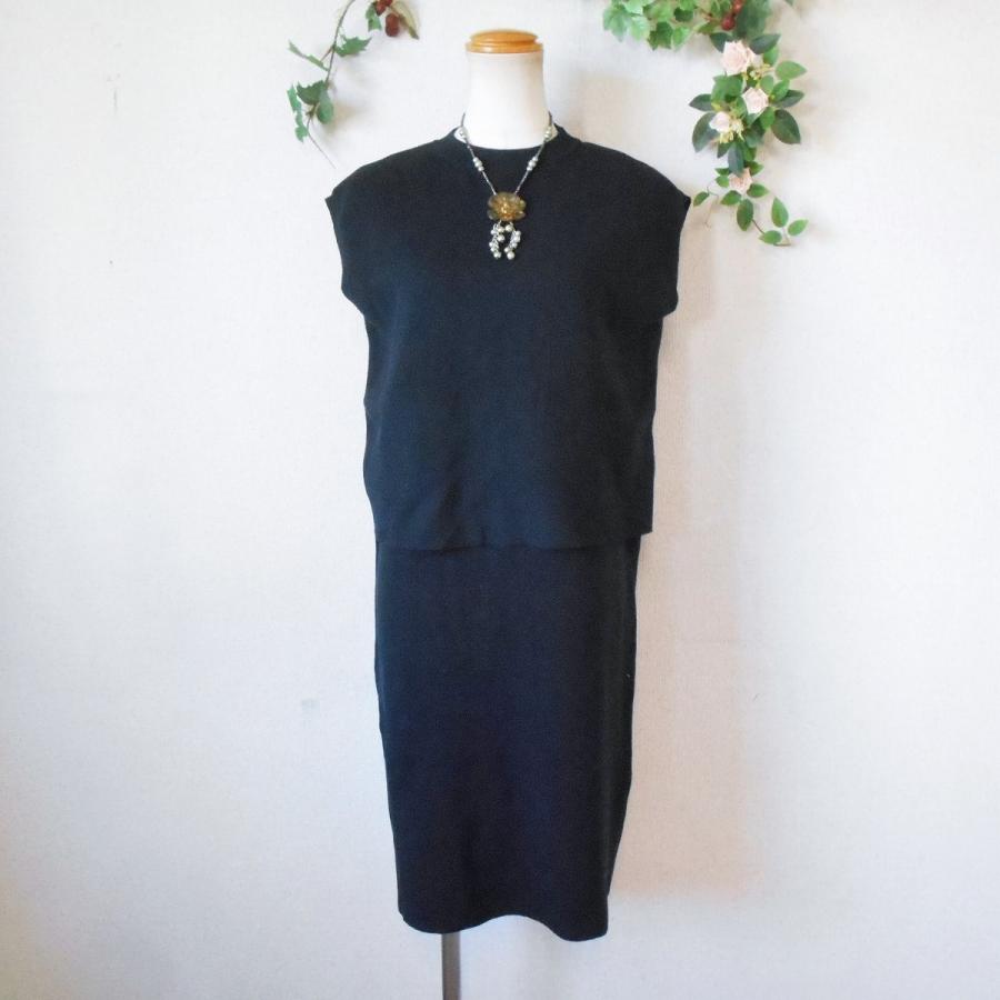 プラステ Plst 秋冬春 セット アップ 風 ニット ワンピース 黒 M 07 リサイクルマーケットママポケット 通販 Yahoo ショッピング