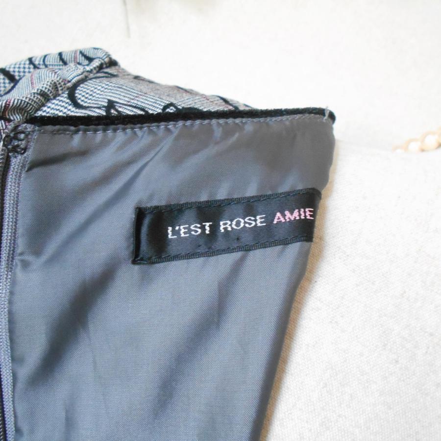 レストローズ アミ LEST ROSE AMI ベロア リボン 付 フロッキー 使用 花柄 ワンピース MT｜mamapocket4976｜08