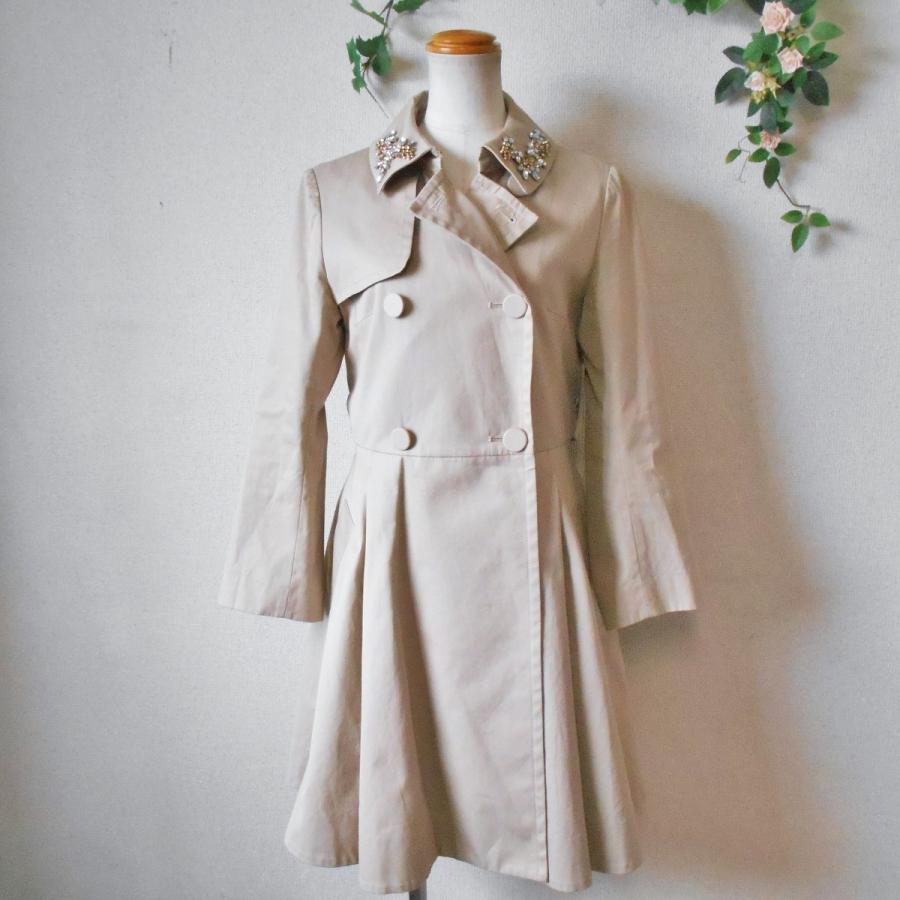 Anatelier バックリボン ノーカラーコート 38 グレー Anatelier バックリボン ノーカラーコート 38 グレー