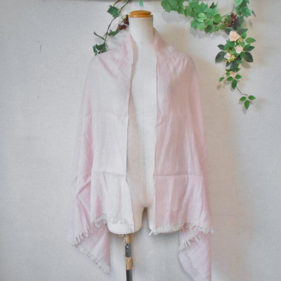 n100 カシミヤ リネン ストールピンク