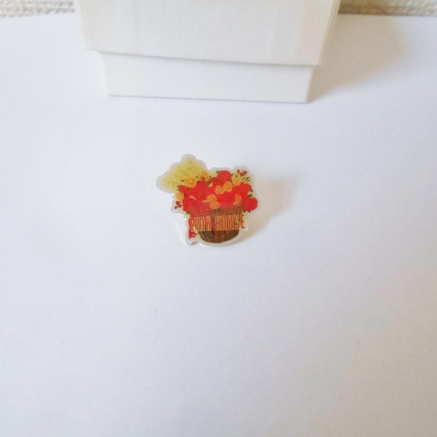 ピンクハウス PINK HOUSE お花 & ロゴ 可愛い ピンバッジ｜mamapocket4976｜02