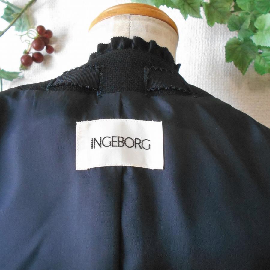 INGEBORG インゲボルグ フリル 縁取り レディース 用 ノーカラー INGEBORG インゲボルグ フリル 縁取り レディース 用 ノーカラー