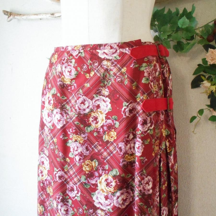 インゲボルグ INGEBORG バック プリーツ 花柄 の 素敵 な 秋冬 向き 巻き スカート 日本製｜mamapocket4976｜03