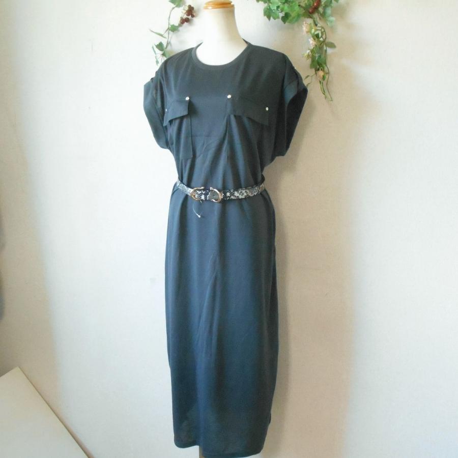 新品タグ付 ビアズリー リネン ラップ ワンピース ロング 長袖 ベルト