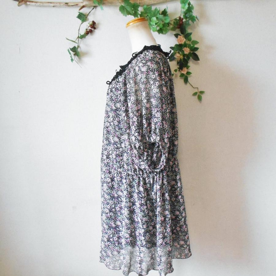 n2588 アミティエ 花柄チュニック 5分袖 刺繍 ゆったり レース 綿混 白 n2588 アミティエ 花柄チュニック 5分袖 刺繍 ゆったり レース