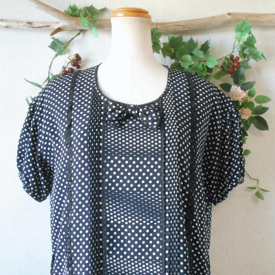 PINK HOUSE 未使用 ピンクハウス ピンタック & プリーツ 使用 水玉 柄  