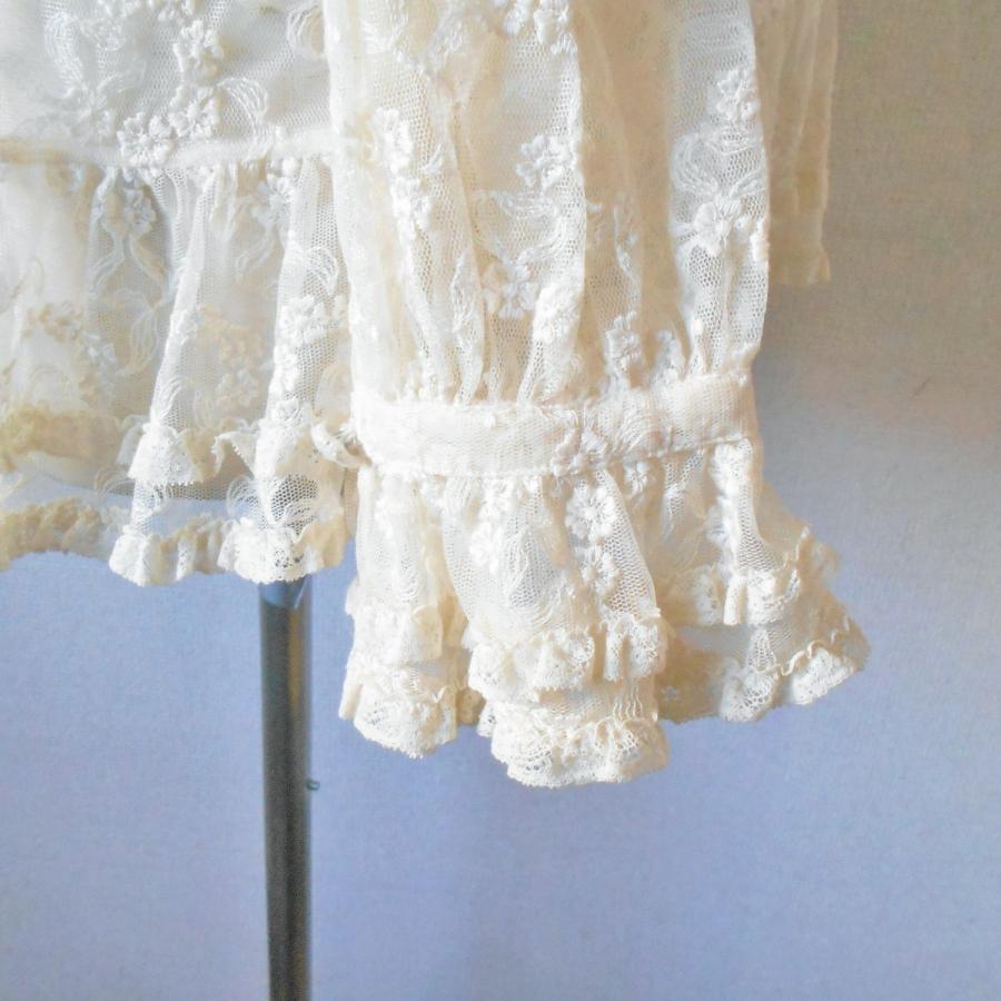 INGEBORG インゲボルグ 総 レース お花 刺繍 入り リボン & フリル 