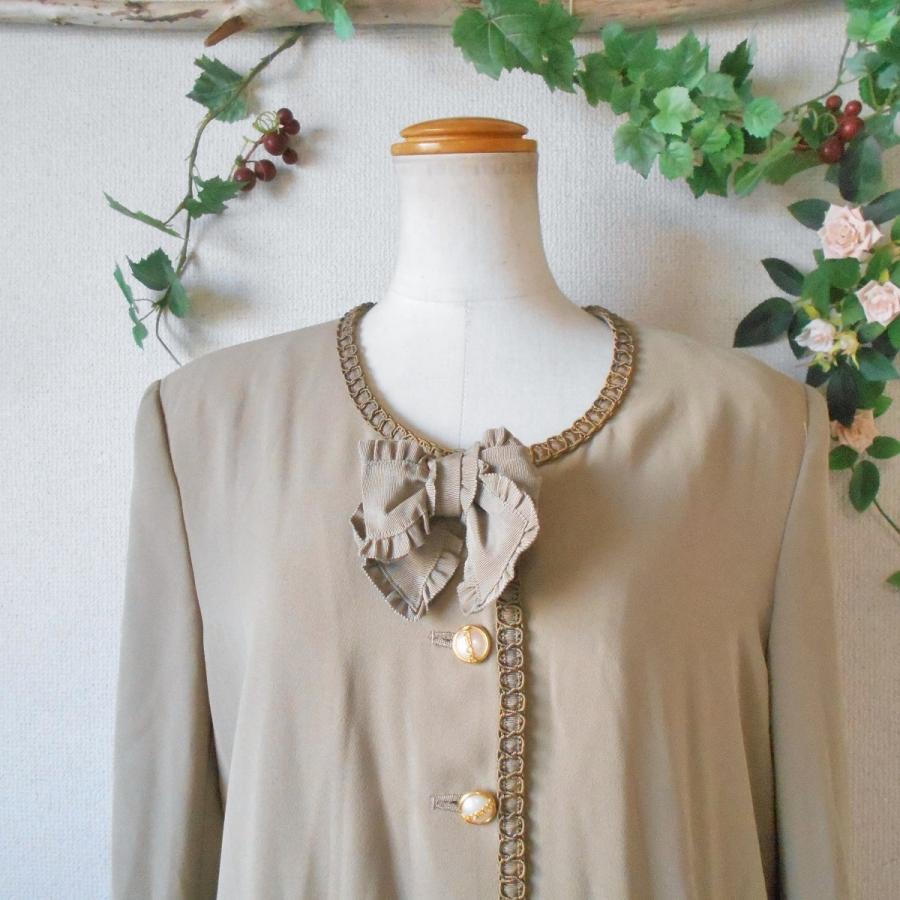 INGEBORG（インゲボルグ） リボン 付 ノーカラー ジャケット 日本製 M