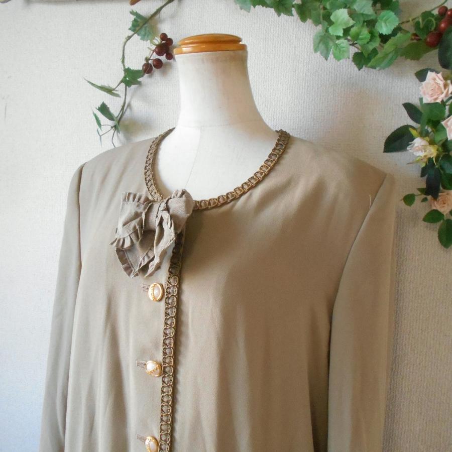 INGEBORG（インゲボルグ） リボン 付 ノーカラー ジャケット 日本製 M