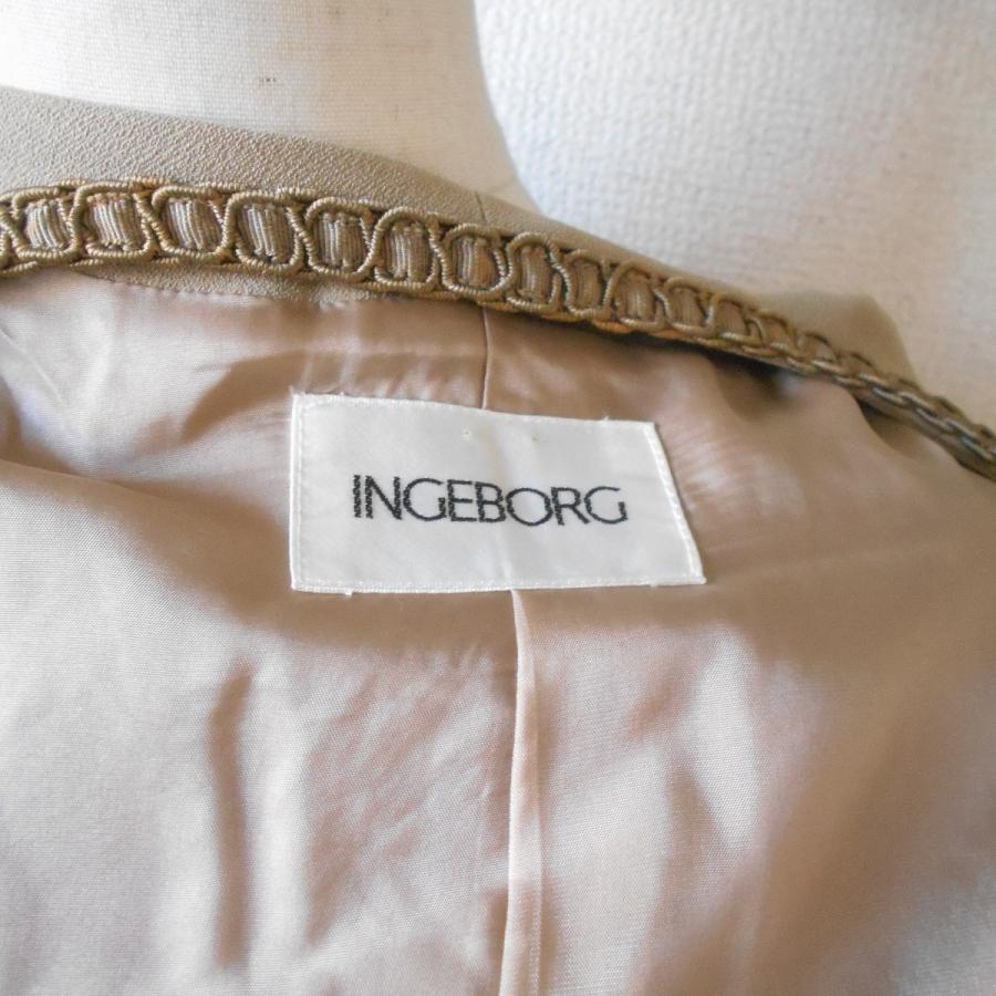 INGEBORG（インゲボルグ） リボン 付 ノーカラー ジャケット 日本製 M
