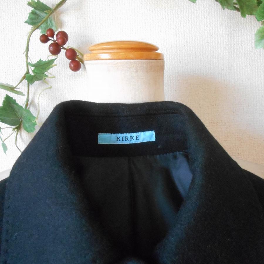 美品カシミヤ100% リボン付きブラックコート　 40号 メンズスーツKOKUBO カシミヤ100％ チェスターコート メンズ