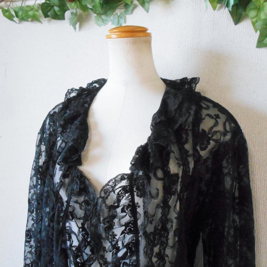 新品未使用 インゲボルグ 花柄 ブラウス 黒 プリーツ レース ピンクハウス