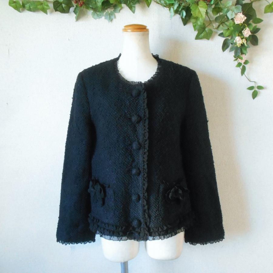 Pink House ウールジャケット 黒 PINK HOUSE フード付き黒ジャケット