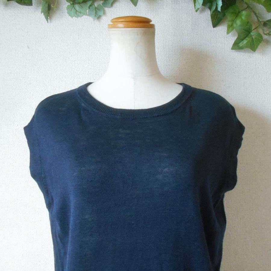 無印良品 良品計画 MUJI 麻 100% ノースリーブ ニット セーター  