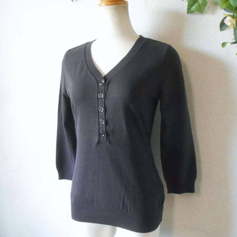 ブルーレーベルクレストブリッジ サイドボタンケーブルニット 黒 38 金ボタン KNIT LOVER｜BLUE LABEL CRESTBRIDGE(ブルーレーベル・クレスト