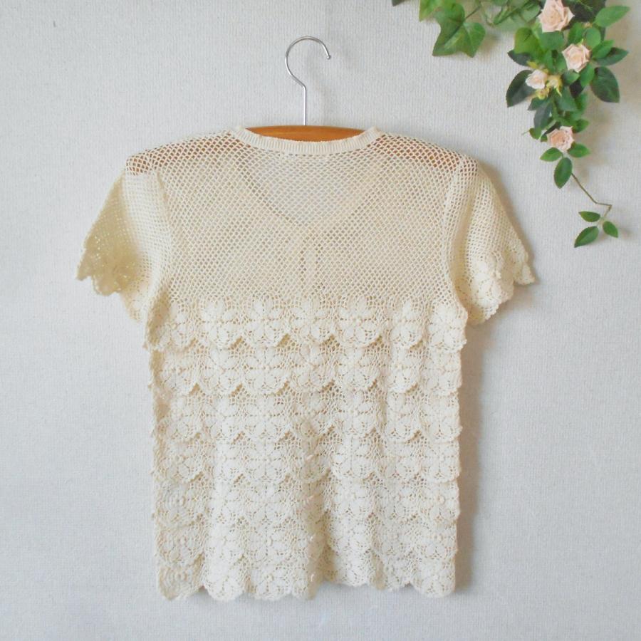 KANEKO ISAO（カネコイサオ） カーディガン 段々 お花 モチーフ