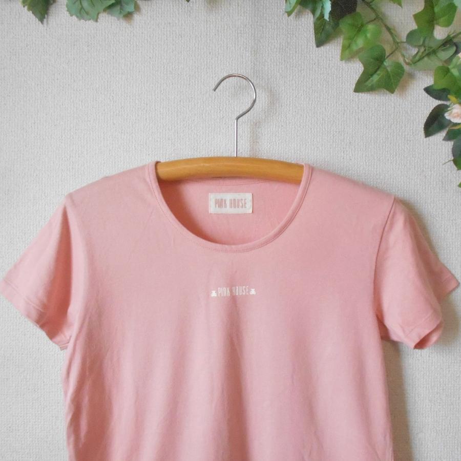 ピンクハウス PINKHOUSE 半袖 Ｔシャツ カットソー  レディース L ロゴ プリント 日本製 ピンク｜mamapocket4976｜02