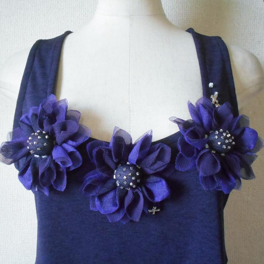 POTECHINO ポテチーノ 極美品 こねる 花柄刺繍デニムAライン POTECHINO ポテチーノ 極美品 こねる 花柄刺繍デニムAライン