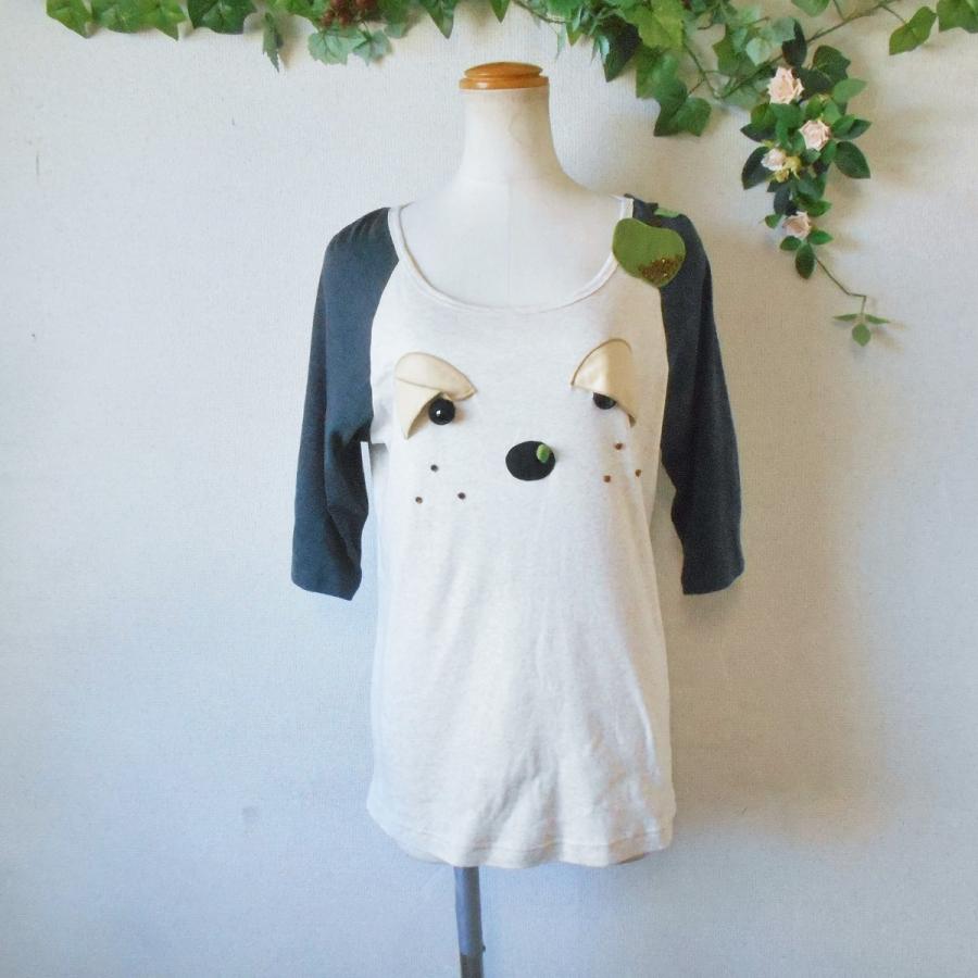 株）さえら ポテチーノ POTECHINO 5分袖 カットソー レディース 4 犬 