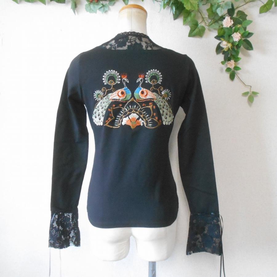 ブラック ロゴ刺繍 長袖カットソー M mossimo（モッシモ） Tシャツ メンズ 長袖 綿100％ コットン 花柄 ロゴ