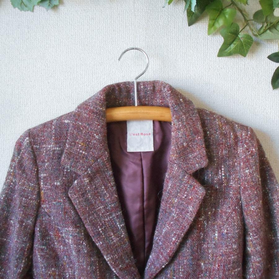 レストローズ LEST ROSE テーラード ジャケット レディース M ベロア 