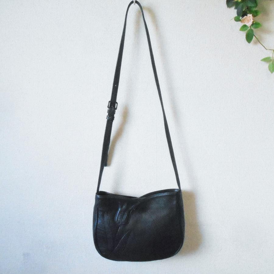 IBIZA　イビサ　ワンショルダーバック　オーストリッチレザー　ブラック イビザ IBIZA バッグ ショルダーバッグ レディース レザー