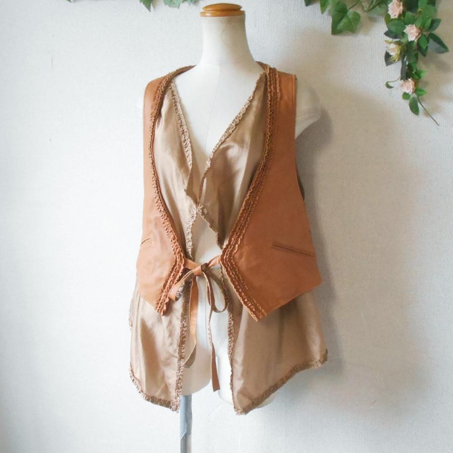 インゲボルグ 羊皮レザーベスト INGEBORG（インゲボルグ） ベスト ジレ 羊革 レイヤード 用 レディース