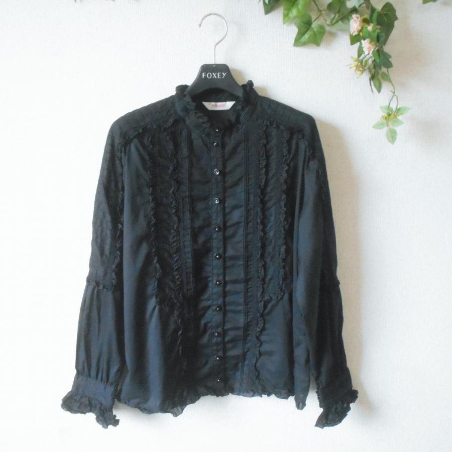 PINK HOUSE（ピンクハウス） スタンドカラー ブラウス ピンタック