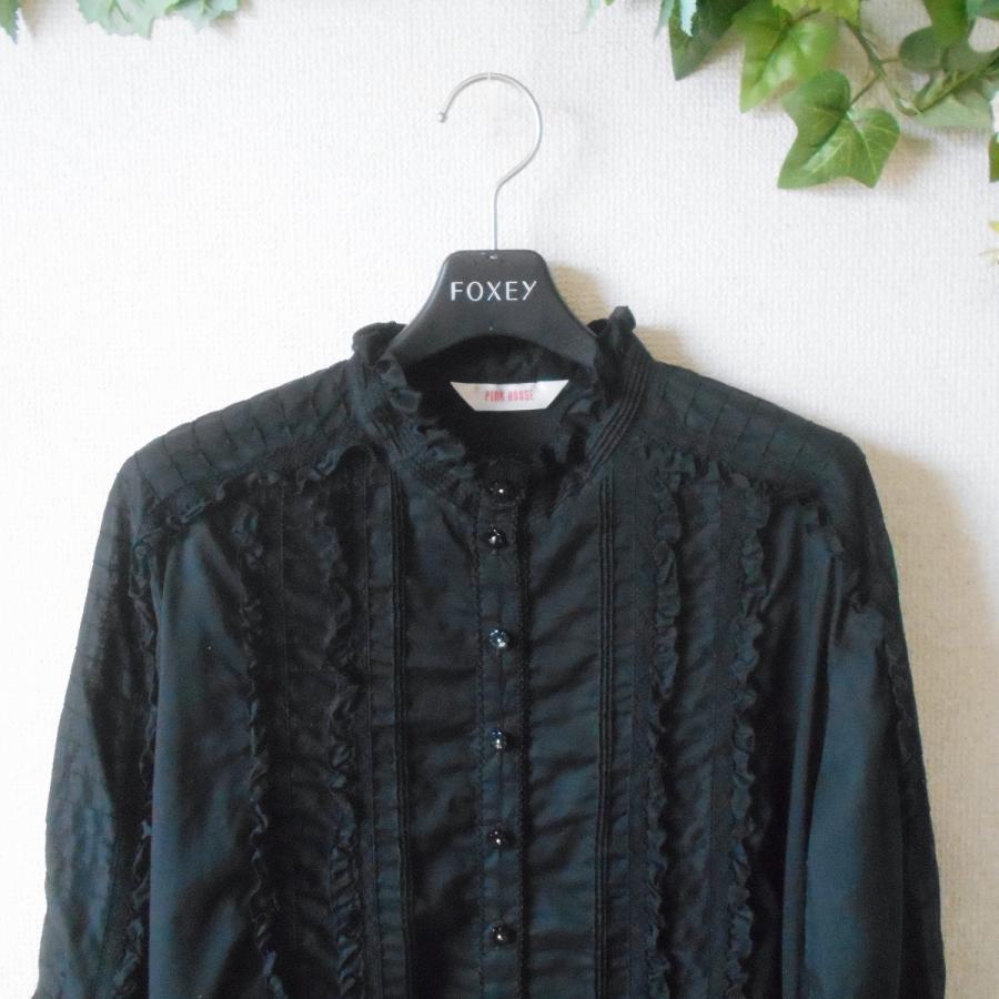 PINK HOUSE（ピンクハウス） スタンドカラー ブラウス ピンタック