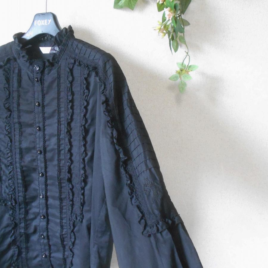 PINK HOUSE（ピンクハウス） スタンドカラー ブラウス ピンタック