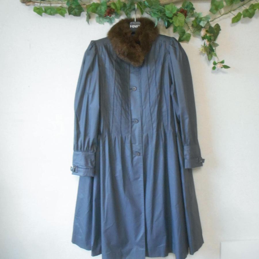 SOLEIL ブルーフォックス　アンゴラ　コート M ブルーグレー　ファー soleil ソレイユ SOLEIL 三陽商会 コート レディース 7 ブルー