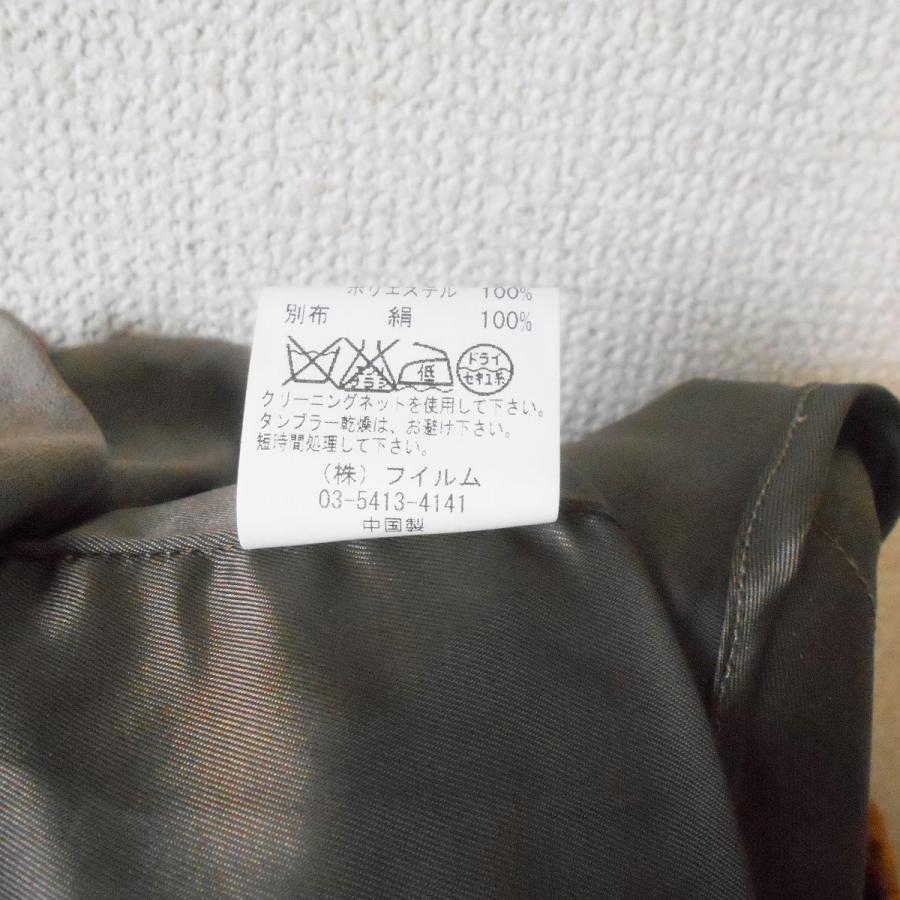 ネセセア nesessaire ノーカラーコート ロング 長袖 つけ襟 茶 F *A628