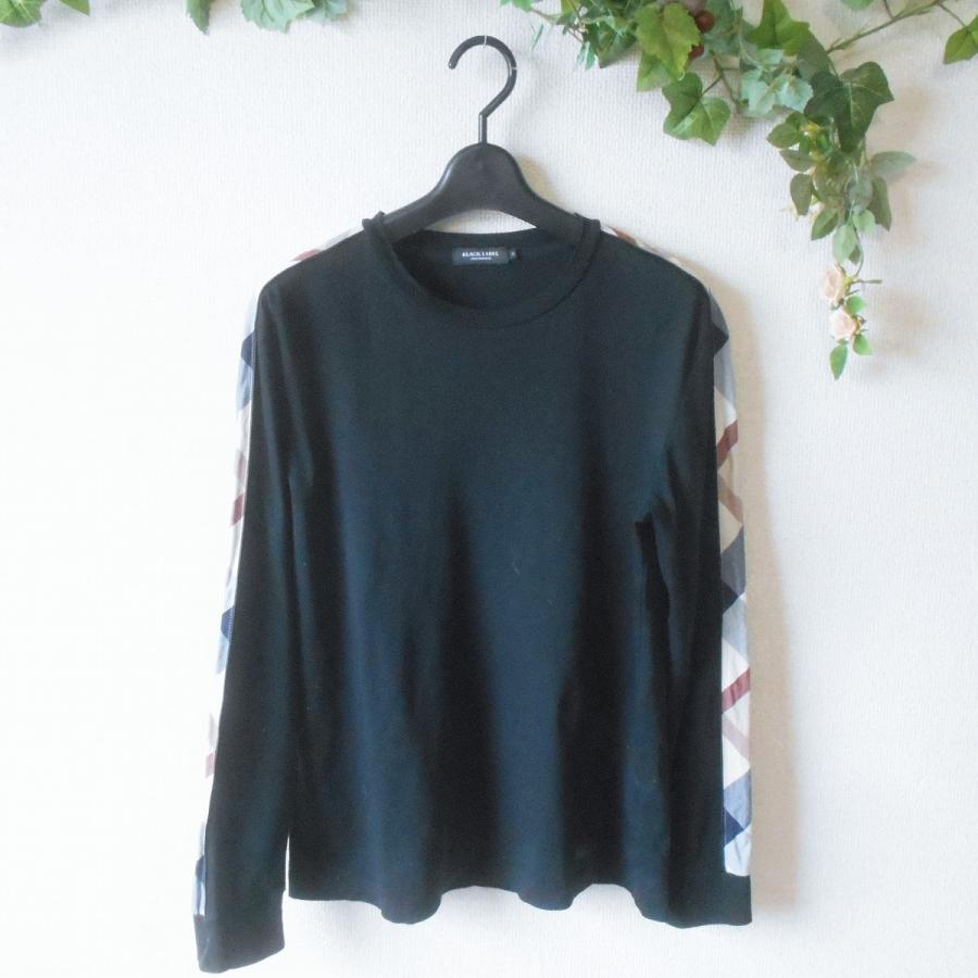 【美品】ブラックレーベルクレストブリッジ 長袖カットソー チェック ブラウン L BLACK LABEL CRESTBRIDGE（ブラックレーベル クレストブリッジ