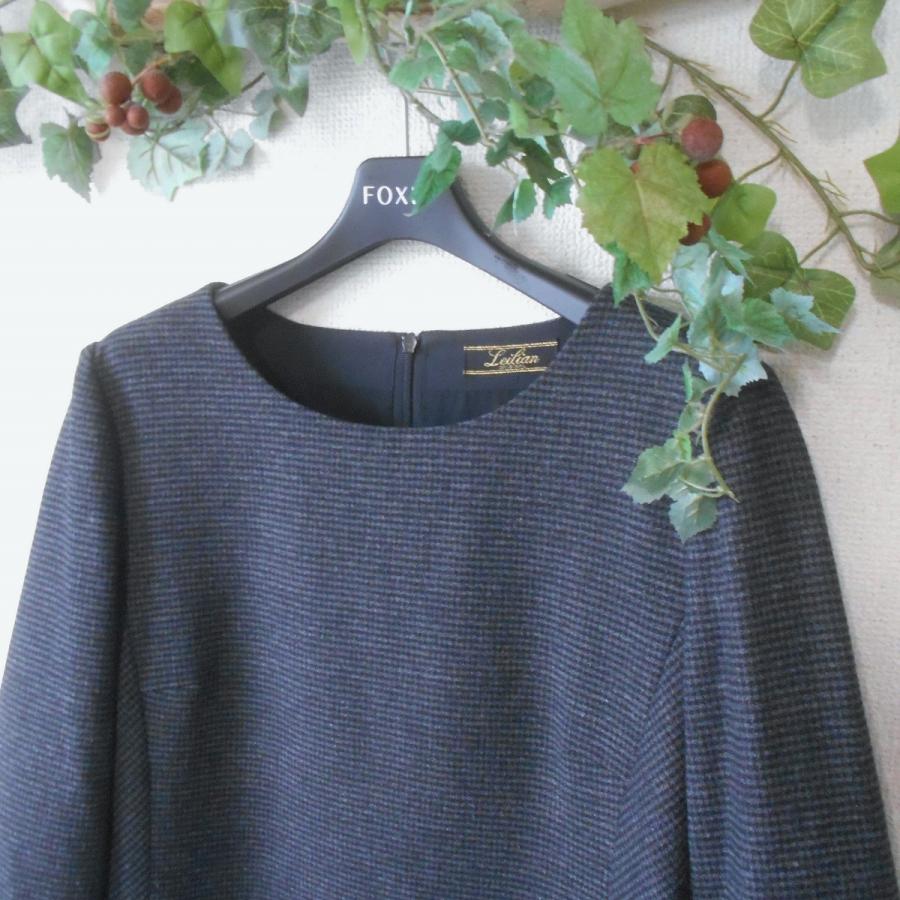 Leilian（レリアン） ワンピース 11 秋 冬 レディース 千鳥格子 日本製