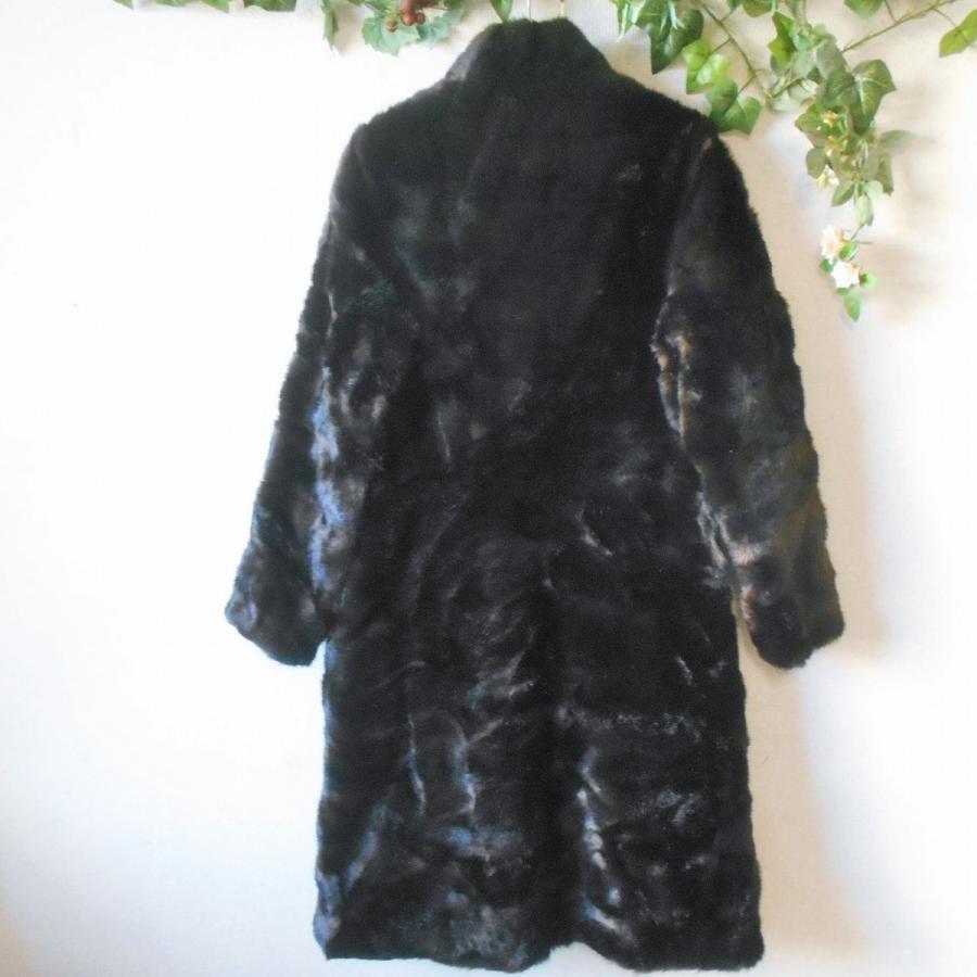 レディース コート エコ ファー 使用 スタンドカラー 冬 フェイク