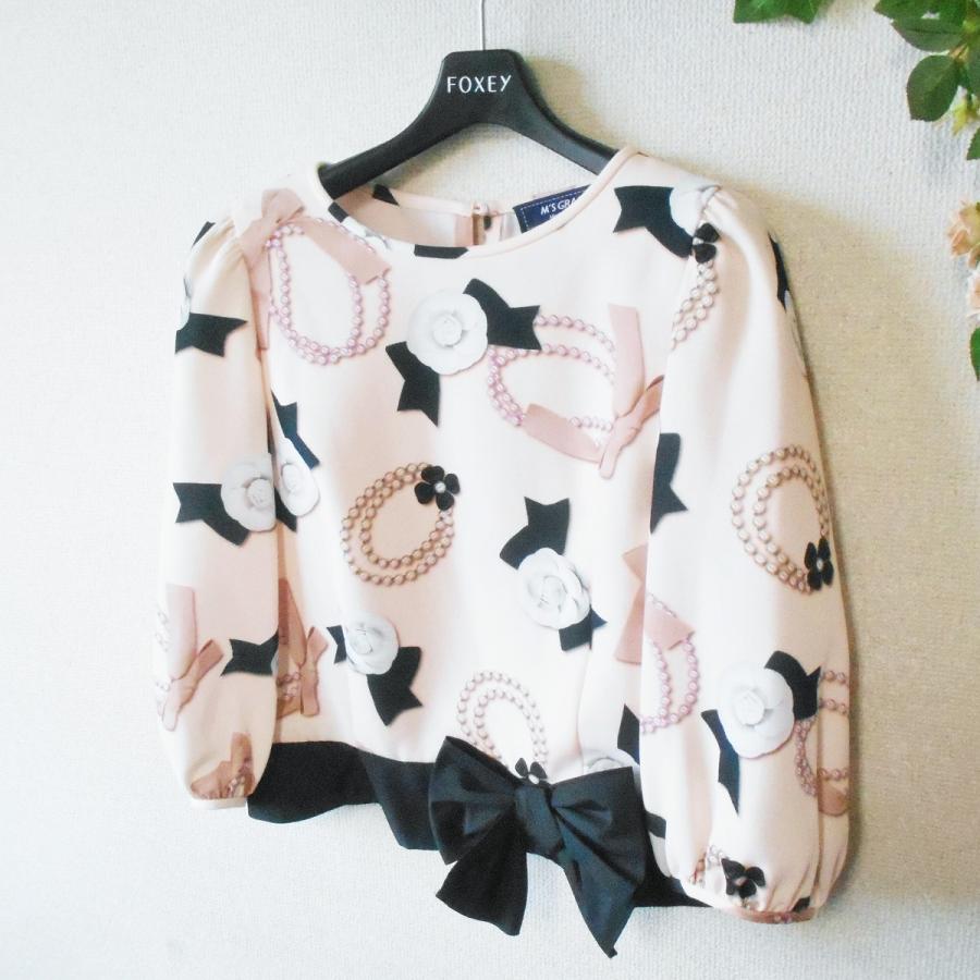 ★ M'S GRACY リボンカメリアチュニック 38 M'S GRACY（エムズグレイシー） ブラウス 7分袖 レディース 40 春 秋