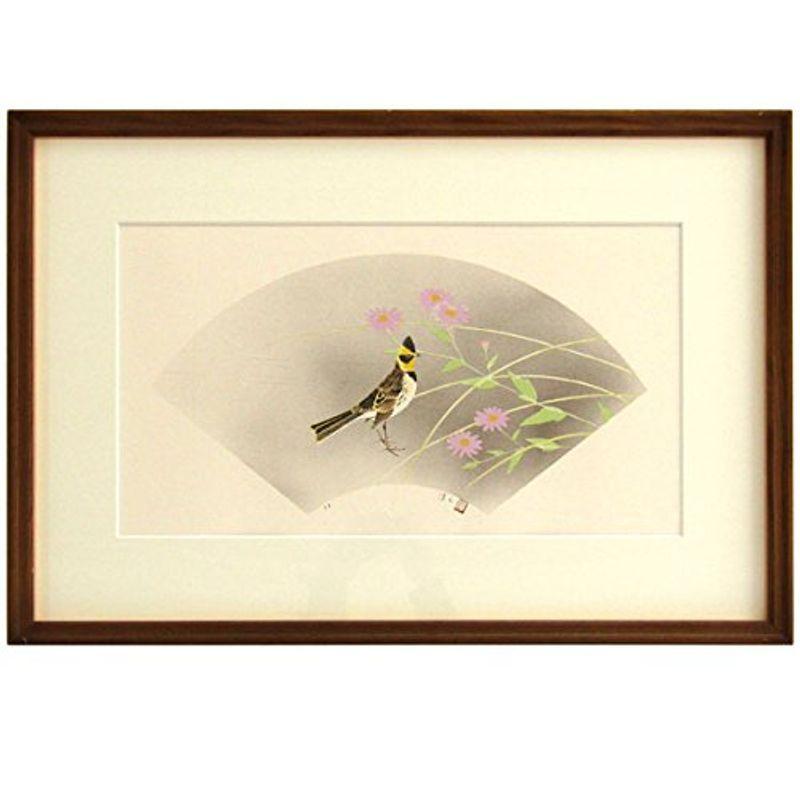 上村淳之 花鳥12題より ミヤマホオジロ 扇面 リトグラフ 動物画 美術 工芸品 花鳥画 日本画版画 ミヤマホオジロ 扇面 リトグラフ 絵画b2554 Mamaronの上村淳之 花鳥12題より Mamaron