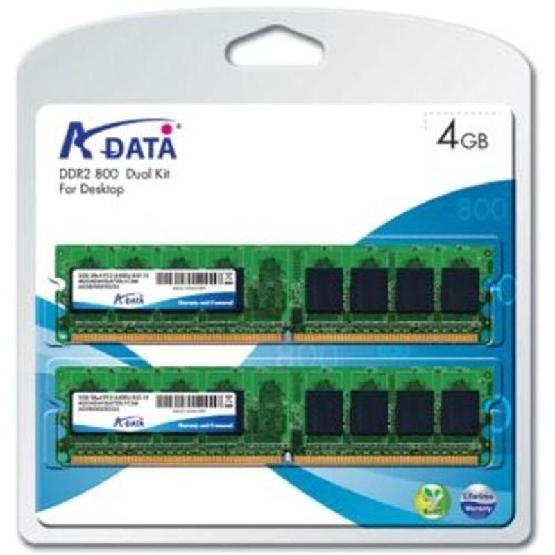 4GB（2GB×2）A-Data DDR2-800 desktop memory module CL5 ADATA その他PCサプライ、アクセサリー