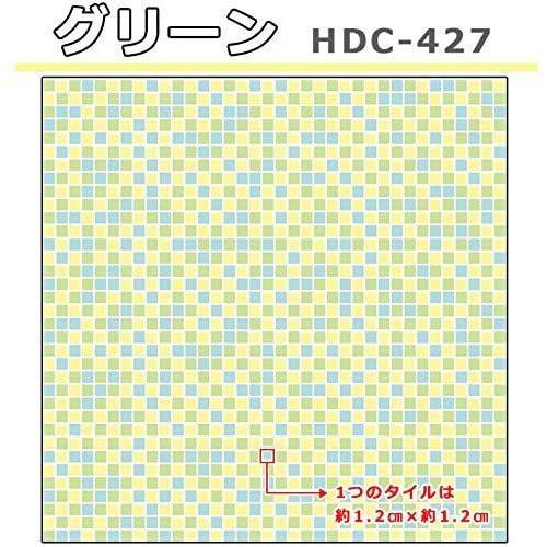 店舗用 お得な壁紙シール15mセット Mamarustoreのケイ ララ クロス おしゃれ ケイ ララ はがせる のり付き モザイク おしゃれ 壁紙 壁紙シール モザイクタイルシール グリーン 予約